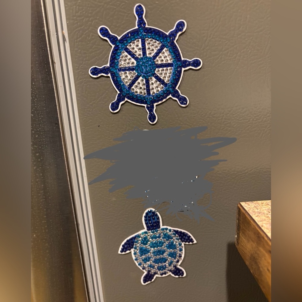 Diamond Art Magnets (Set of 2) Wheel and Turtle